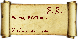 Parrag Róbert névjegykártya